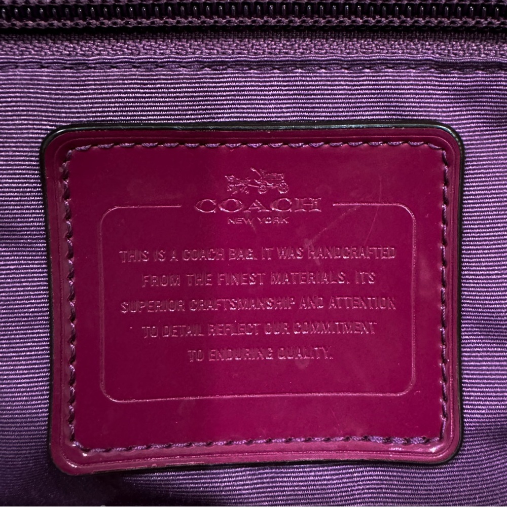 Coach Metro Quilted Chain Tote Purse Cranberry/Claret, Large Size, Style #F32905 - Picture 5 of 11